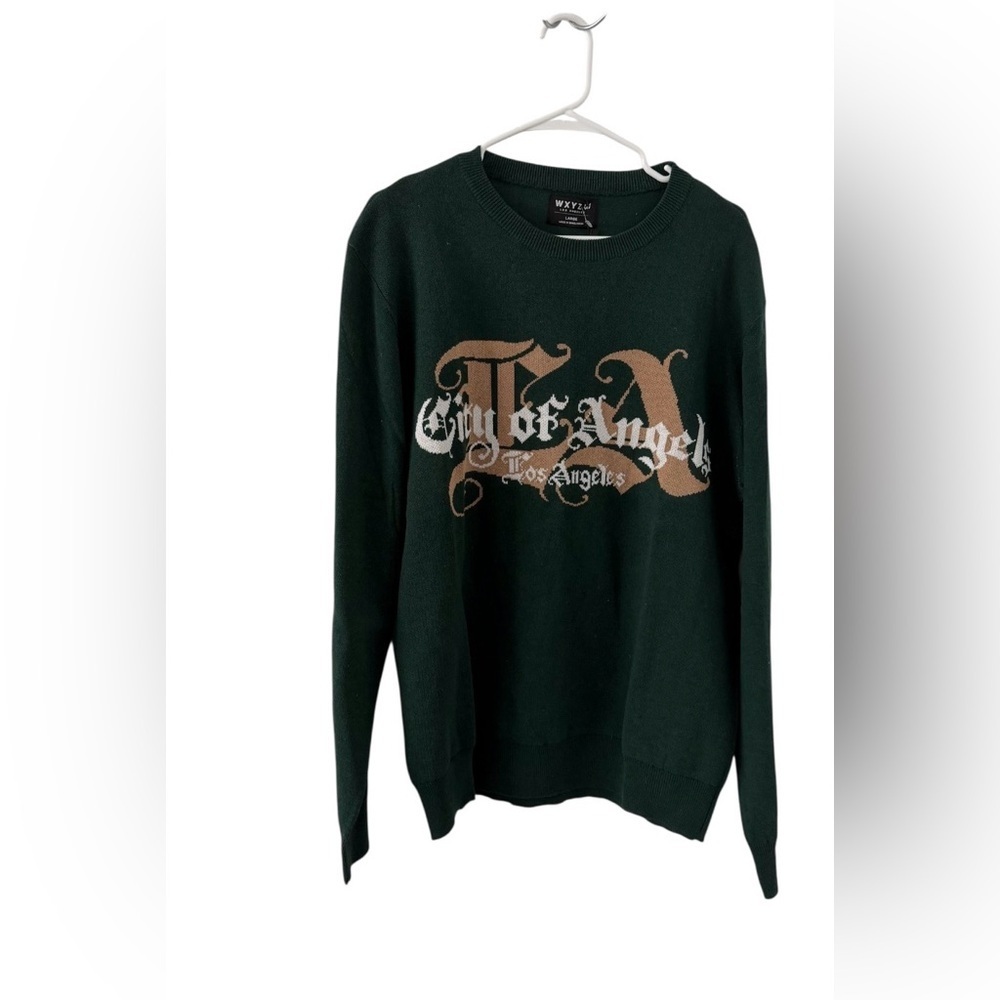 WXYZ City of Angels LA Graphic Sweater – Evergreen Gothic Style Size L NWT - Picture 3 of 10